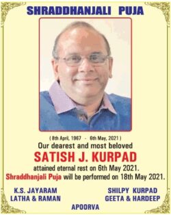 shraddhanjali-puja-satish-j-kurpad-ad-times-of-india-delhi-16-05-2021
