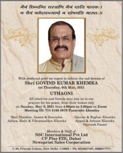 uthaoni-shri-govind-kumar-khemka-ad-times-of-india-delhi-08-05-2021