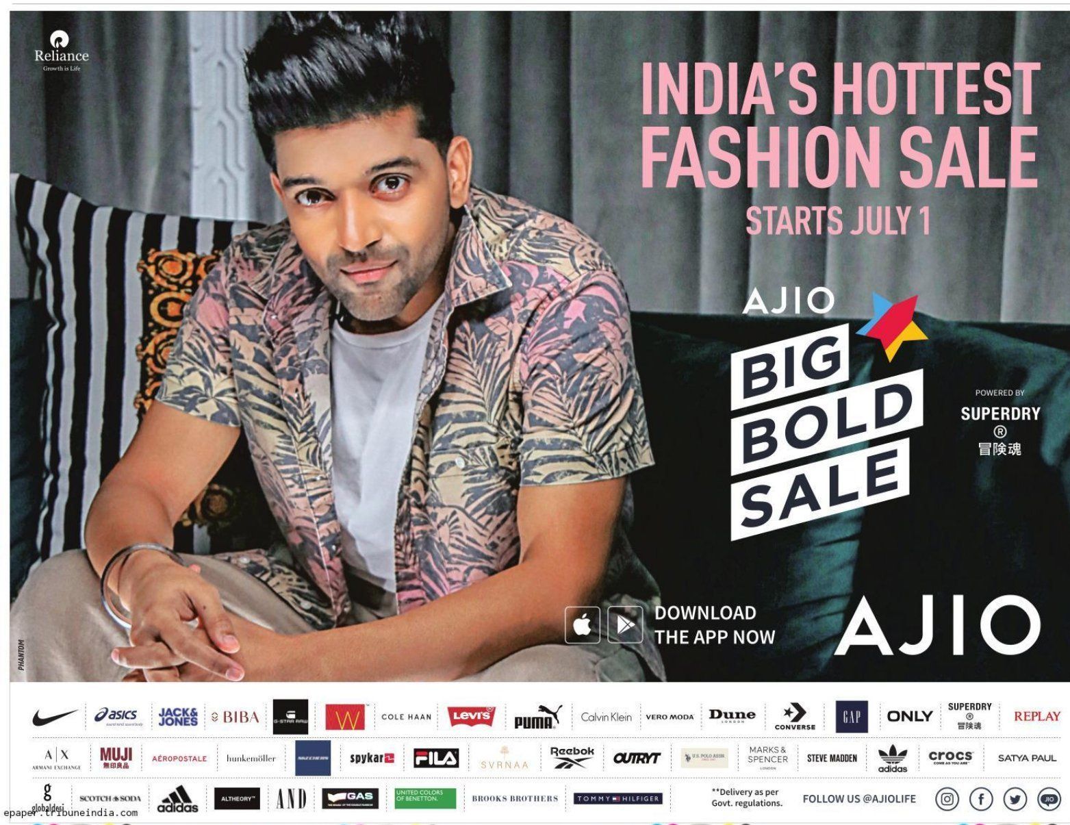 ajio-reliance-indias-hottest-fashion-sale-starts-june-1-ad-tribune-chandigarh-23-06-2021