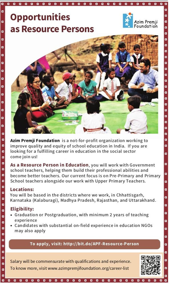 azim-premji-foundation-opportunities-as-resource-persons-ad-amar-ujala-delhi-16-06-2021