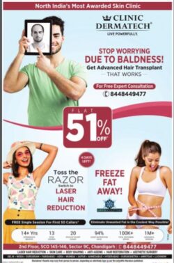 Clinic-Dermatech-Stop-Worrying-Due-To-Baldness-Ad-Tribune-Chandigarh-25-06-2021