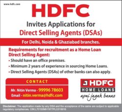 hdfc -bank-invites-applications-for-direct-selling-agents-ad-times-of-india-delhi-28-05-2021