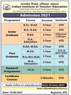 indian-institute-of-teacher-education-admission-2021-ad-gujarat-samachar-ahmedabad-15-06-2021