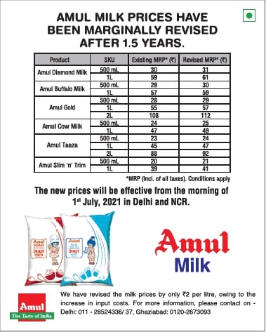 amul-milk-prices-have-been-marginally-revised-after-1-5-years-new-prices-effective-from-1st-july-2021-ad-toi-delhi-1-7-2021