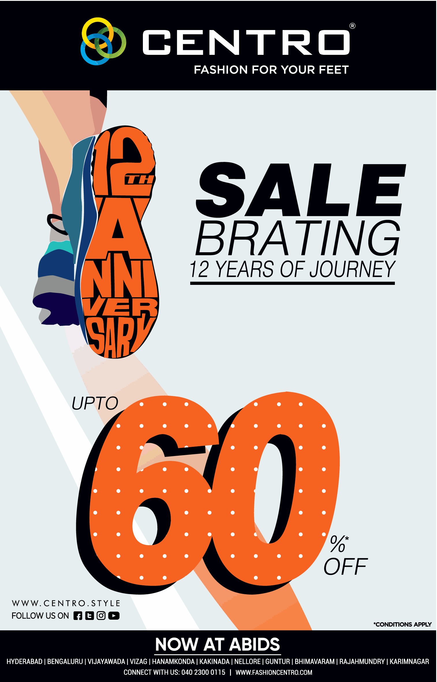 centro-footwear-sale-brating-12th-anniversary-upto-60%-off-ad-times-of-india-hyderabad-9-7-2021