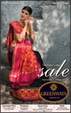 greenways-handcrafted-sarees-dupattas-suits-the-finest-saree-sale-thetrousseaucollection-ad-times-of-india-delhi-10-7-2021