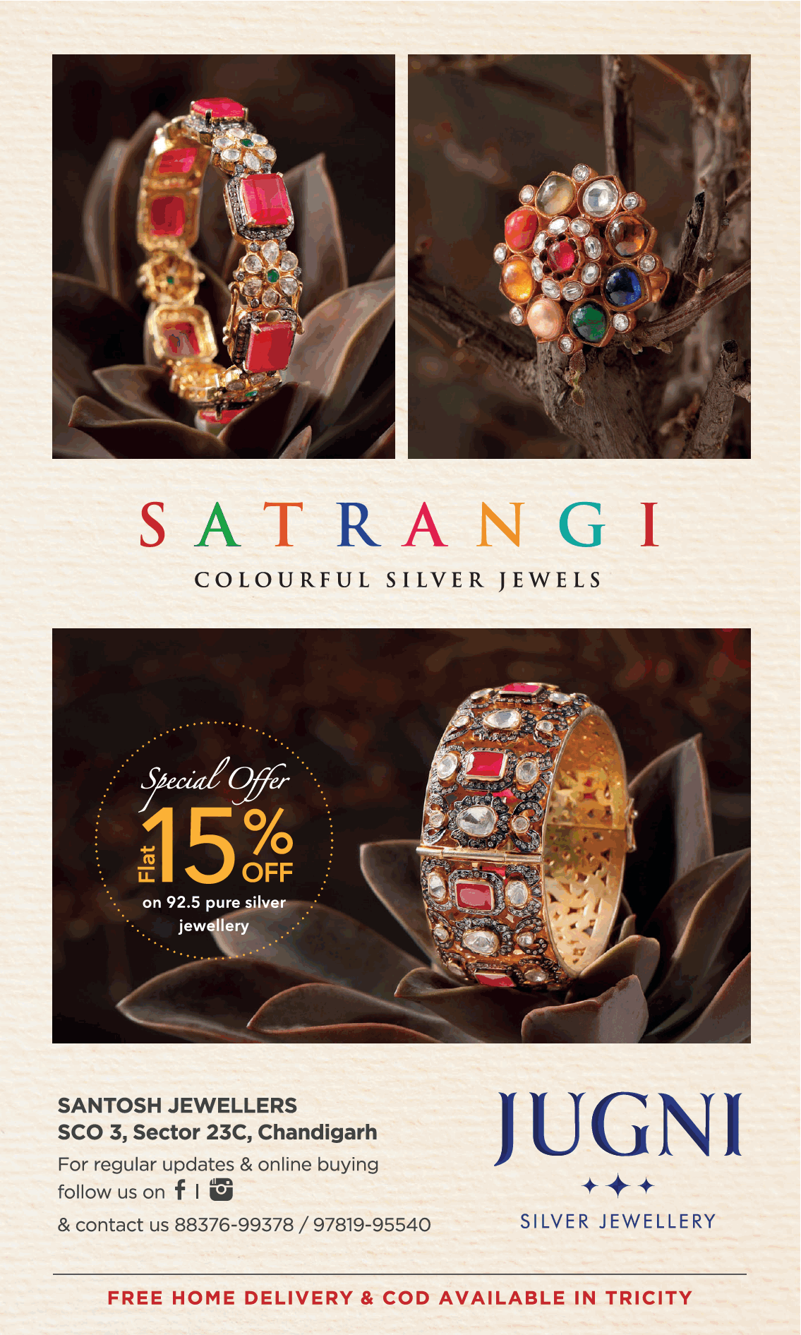 jugni-silver-jewellery-satrangi-special-offer-flat-15%-off-ad-times-of-india-chandigarh-10-7-2021