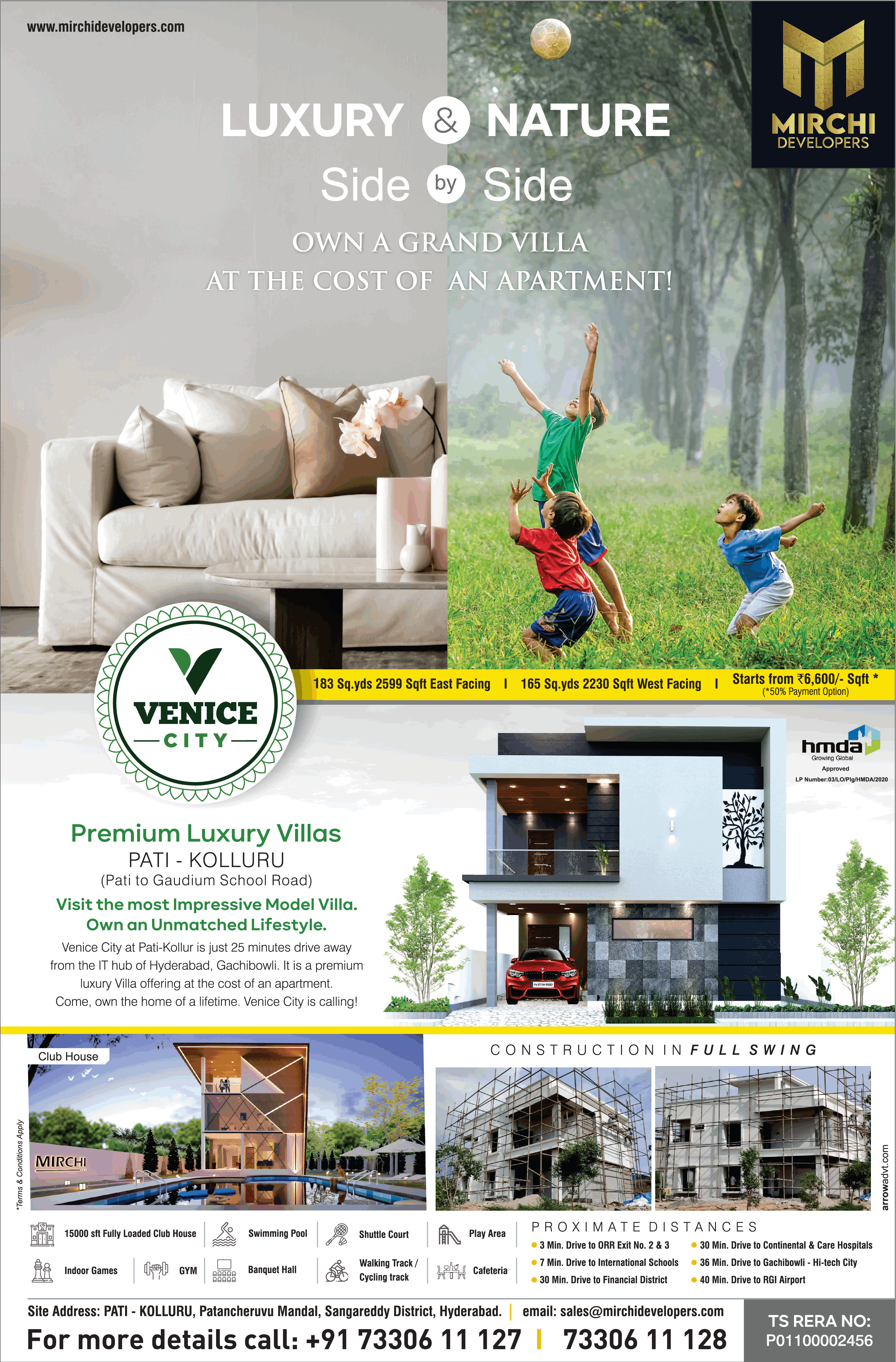 mirchi-developers-venice-city-premium-luxury-villas-pati-kolluru-ad-times-of-india-hyderabad-10-7-2021