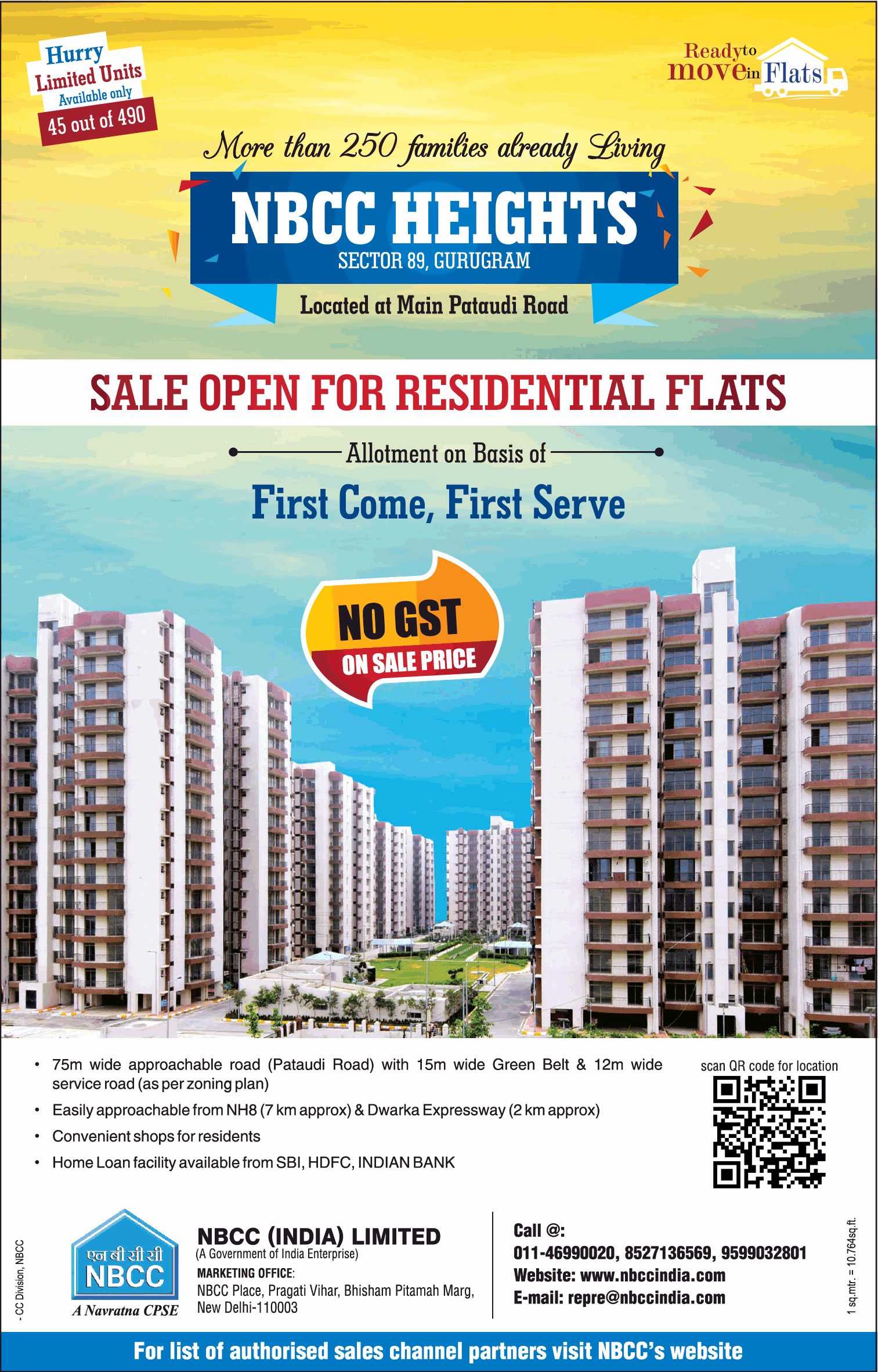 nbcc-heights-gurugram-residential-flats-allotment-ad-times-of-india-delhi-9-7-2021
