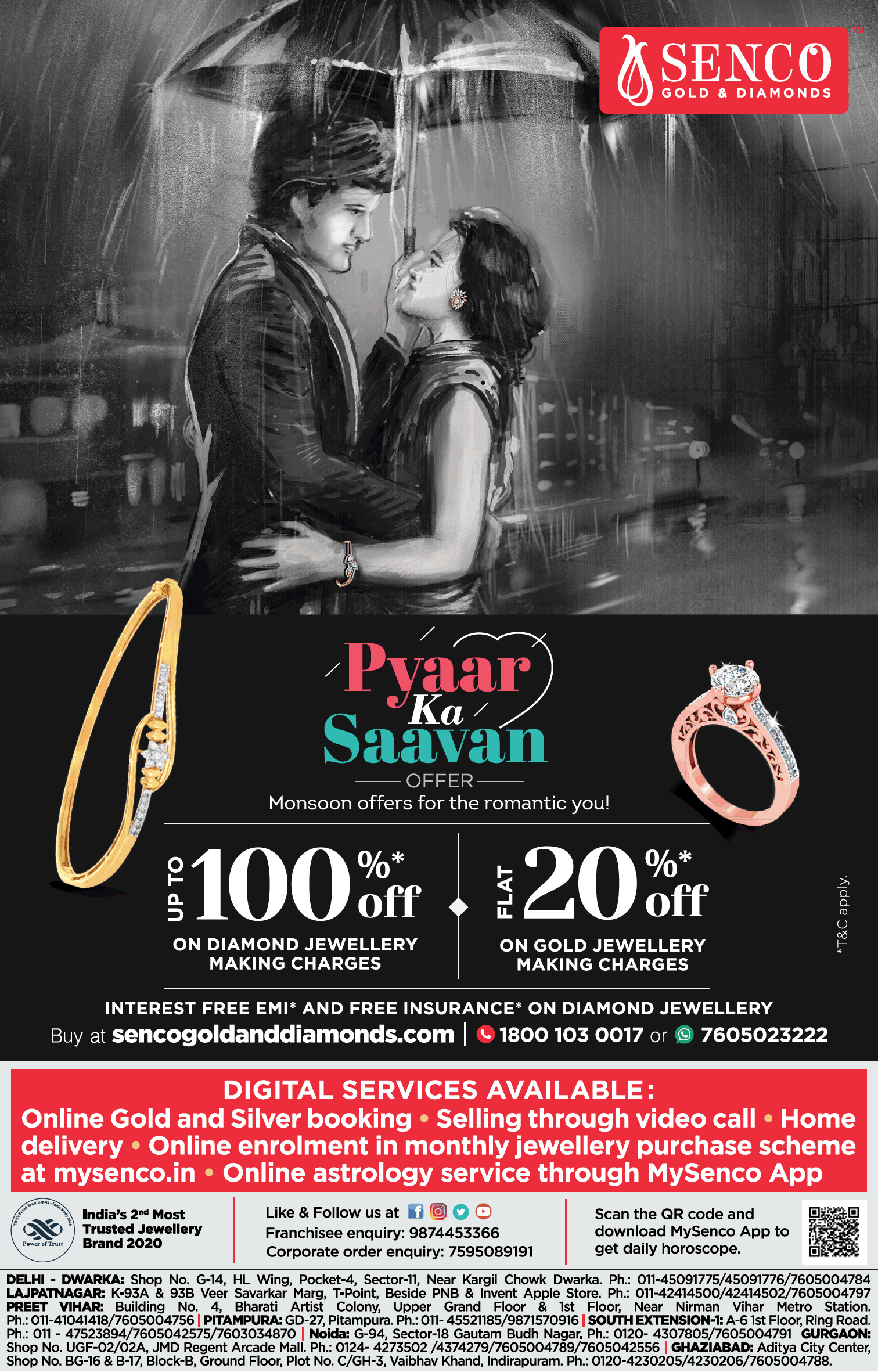 senco-gold-&-diamond-pyaar-ka-saavan-offer-monsoon-offers-for-the-romantic-you-ad-times-of-india-delhi-10-7-2021
