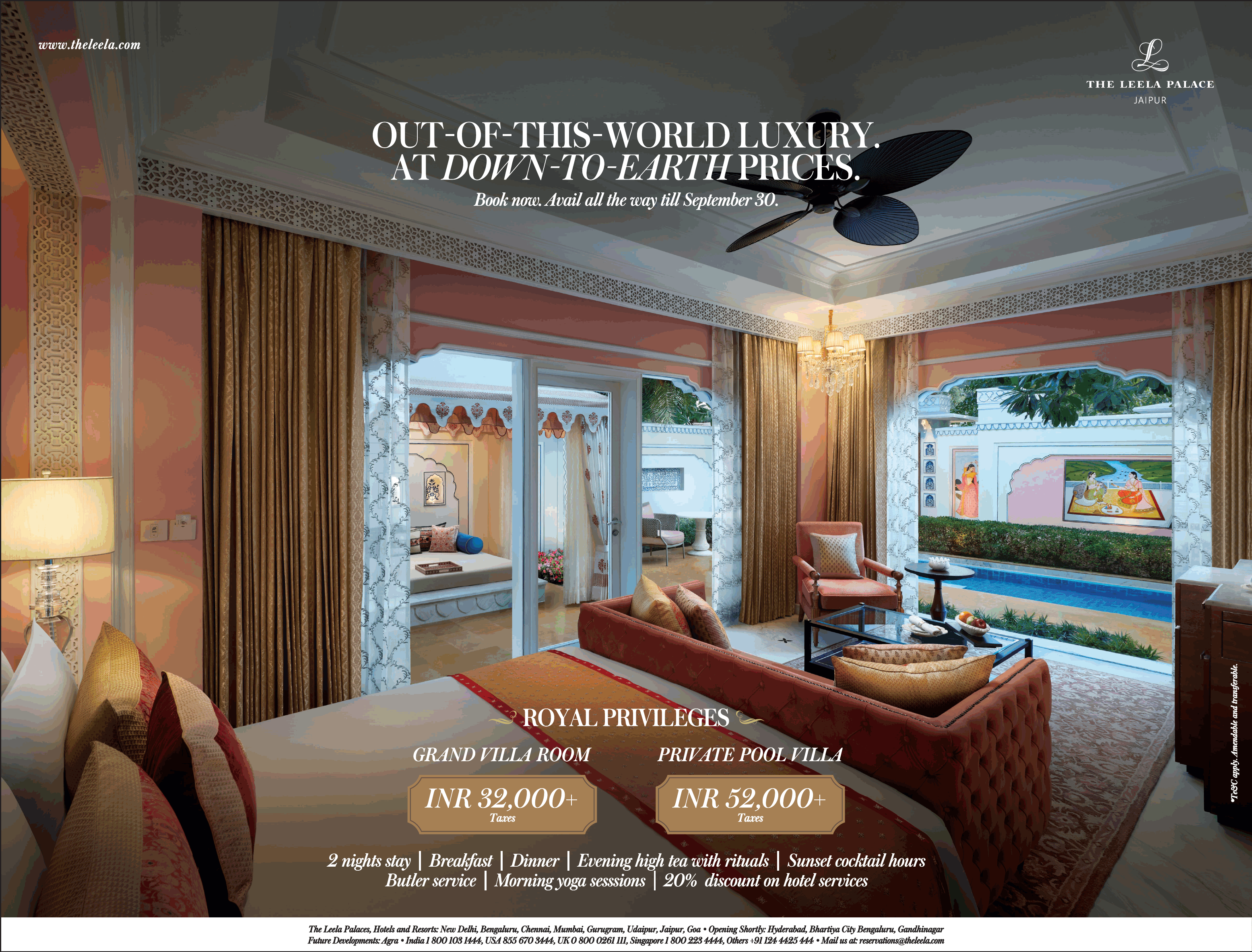 The Leela Palace Jaipur Out Of This World Luxury At Dow To Earth Prices Grand Villa Room Private Pool Villa Ad