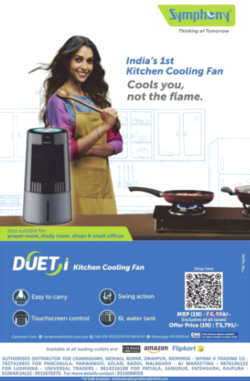 symphony thinking of tomorrow India's 1st kitchen cooling fan ad the tribune delhi 11 06 2024
