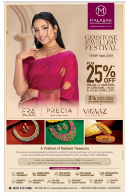 malabar gold and diamonds celebrate the beauty of life gemstone jewellery festival ad decca chronicle chennai 16 08 2024