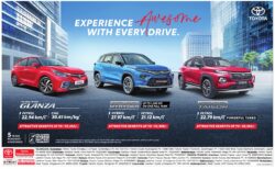 toyota experience awesome with every drive glanza urban cruiser hyryder taisor ad times of india hyderabad 06 08 2024