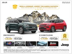 jeep compass meridian a legendary journey infotainment security features panoramic sunroof ad times of india bangalore 05 09 2024